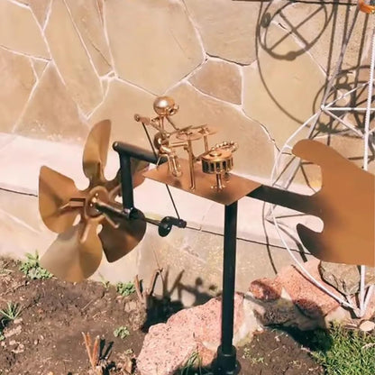 MetalDrum™ – Windgetriebener Rockband-Gartenspinner