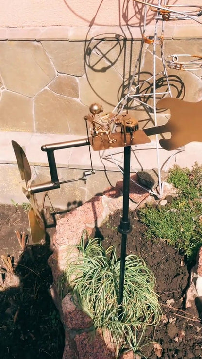 MetalDrum™ – Windgetriebener Rockband-Gartenspinner